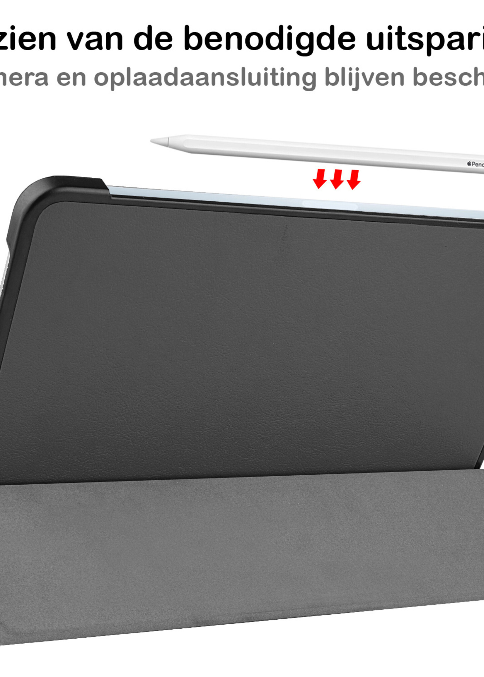 BTH iPad Air 2022 Hoes Luxe Book Case - iPad Air 5 Hoesje Case Cover - Grijs
