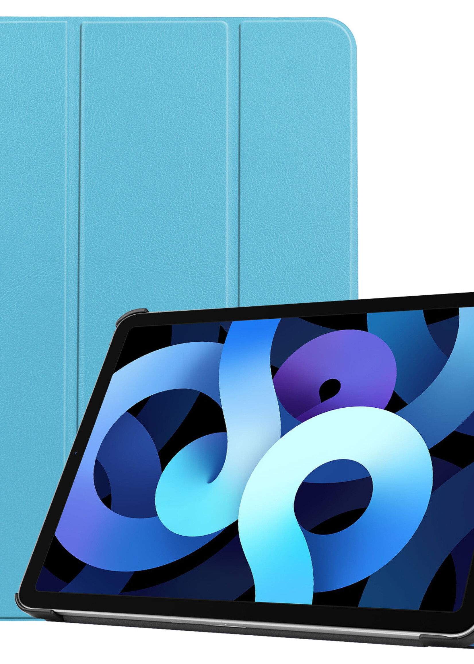 BTH iPad Air 2022 Hoes Luxe Book Case - iPad Air 5 Hoesje Case Cover - Licht Blauw