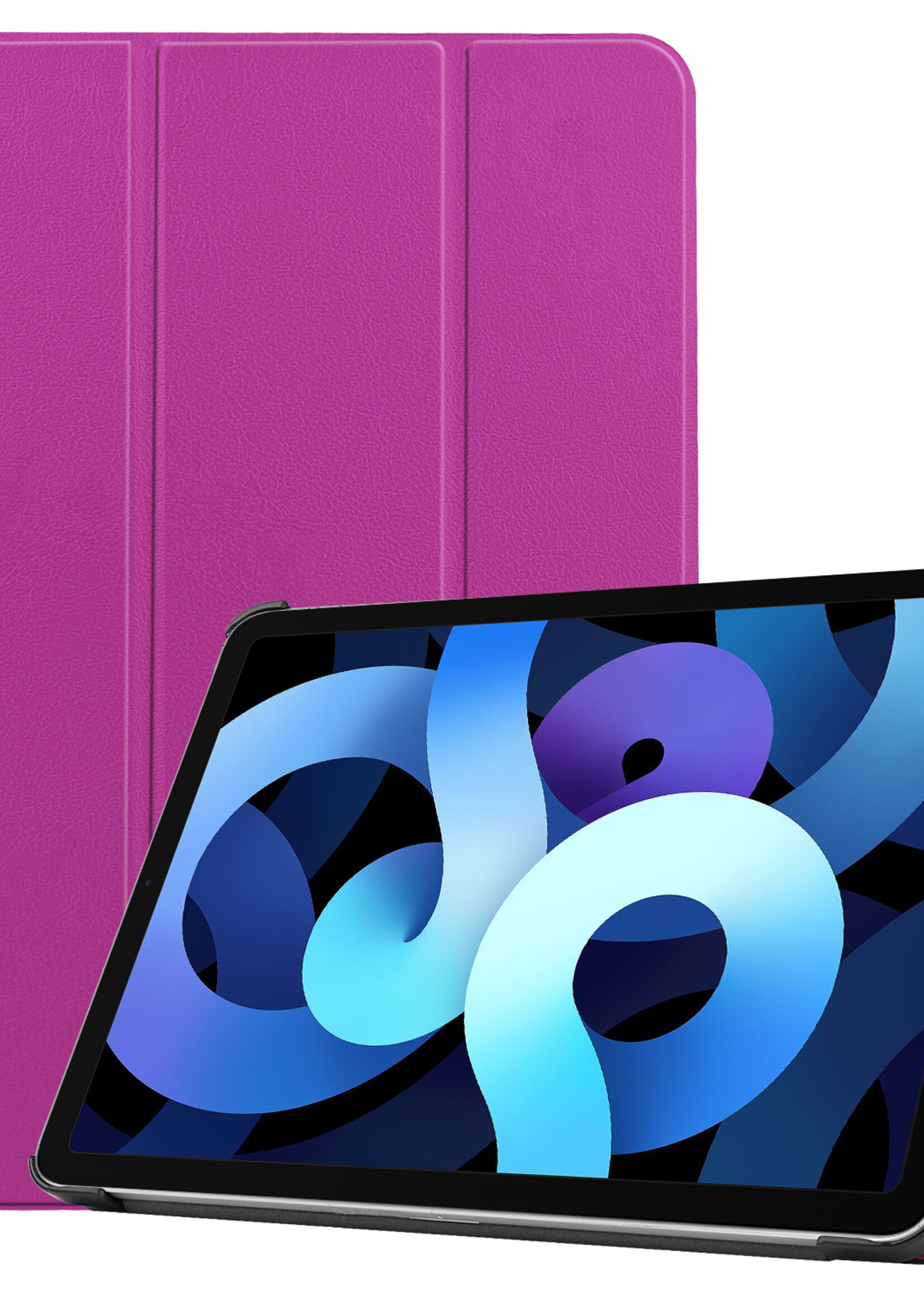 BTH iPad Air 2022 Hoes Luxe Book Case - iPad Air 5 Hoesje Case Cover - Paars