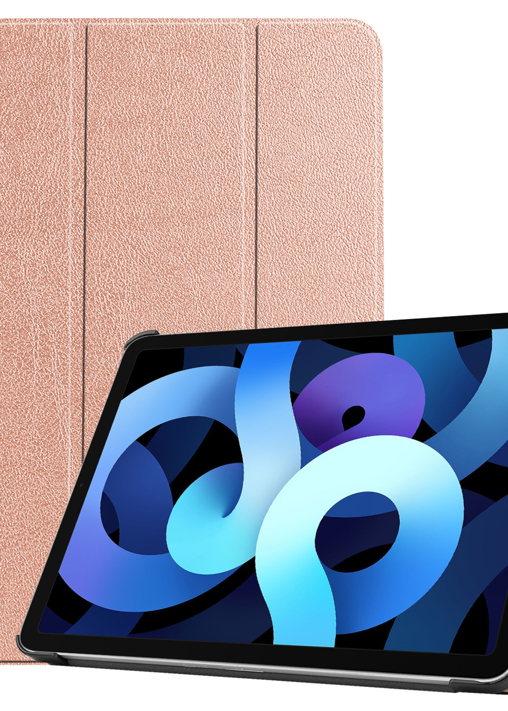 BTH iPad Air 2022 Hoes Luxe Book Case - iPad Air 5 Hoesje Case Cover - Rosé Goud