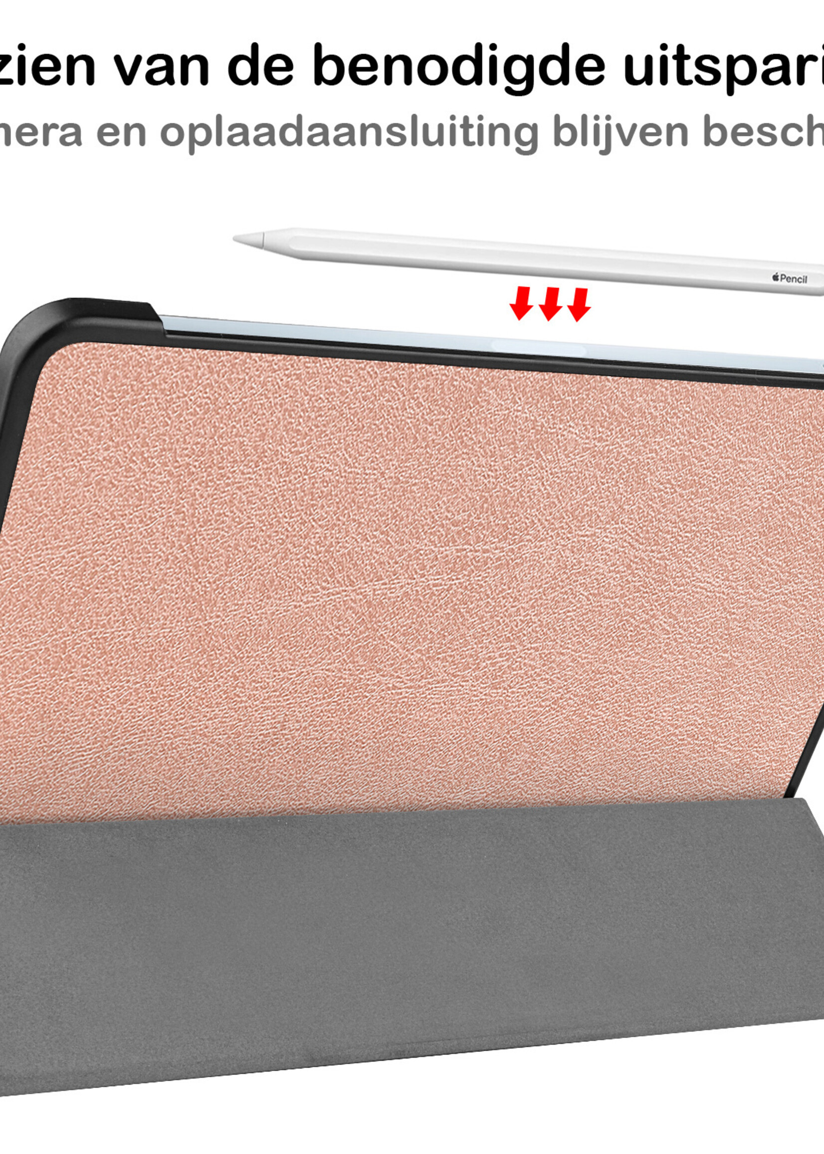 BTH iPad Air 2022 Hoes Luxe Book Case - iPad Air 5 Hoesje Case Cover - Rosé Goud
