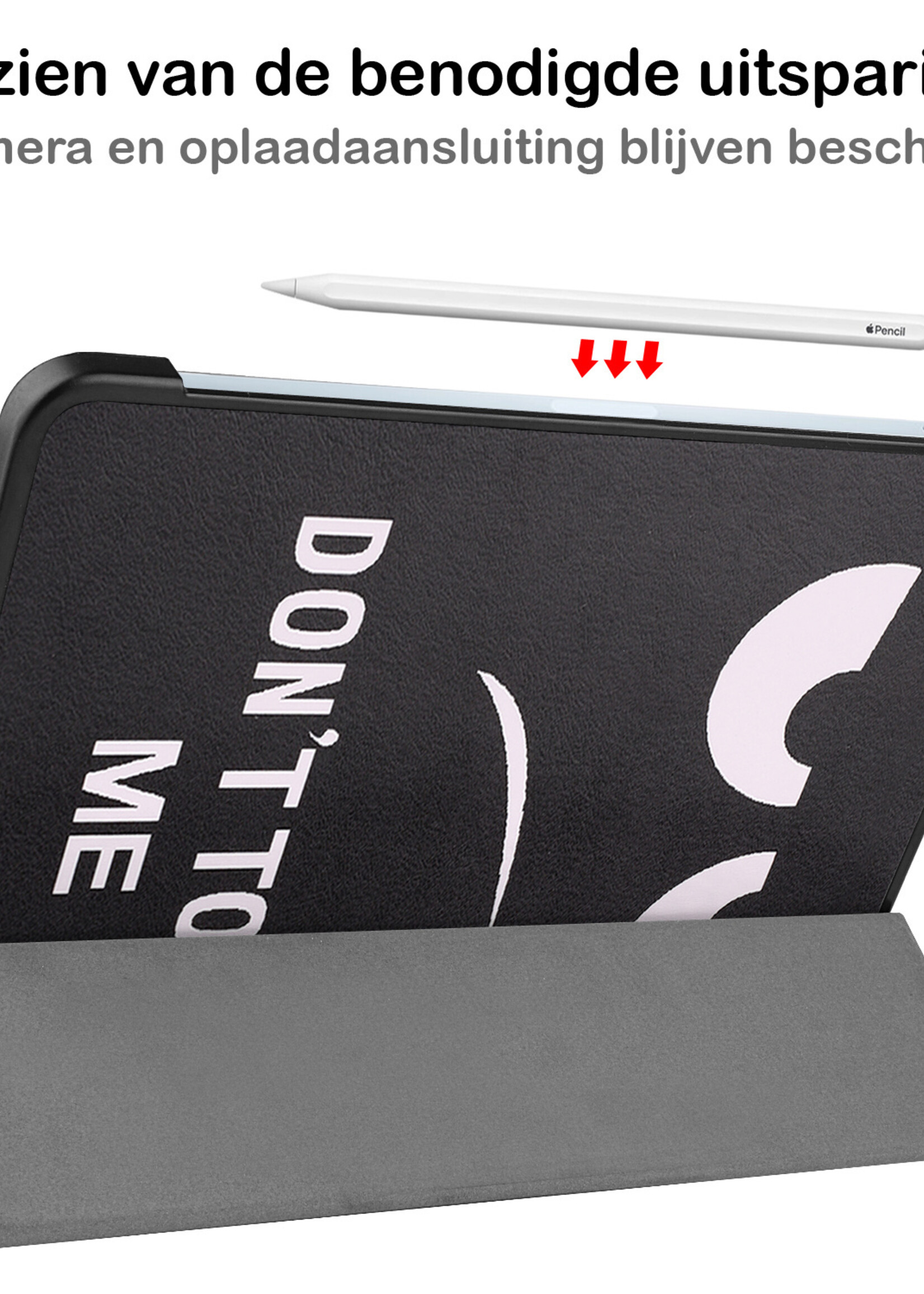 BTH iPad Air 2022 Hoes Luxe Book Case - iPad Air 5 Hoesje Case Cover - Don't Touch