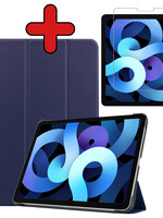 BTH BTH iPad Air 5 Hoesje Met Screenprotector - Donkerblauw