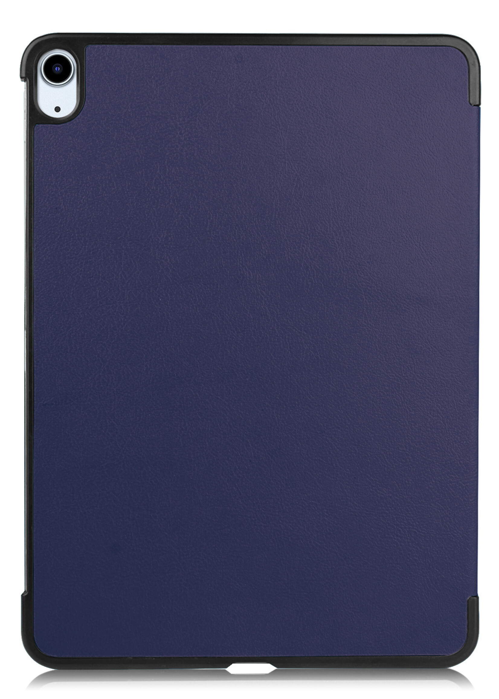 BTH Hoes Geschikt voor iPad Air 2022 Hoes Book Case Hoesje Trifold Cover Met Screenprotector - Hoesje Geschikt voor iPad Air 5 2022 Hoesje Bookcase - Donkerblauw