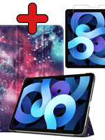 BTH BTH iPad Air 5 Hoesje Met Screenprotector - Galaxy