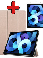 BTH BTH iPad Air 5 Hoesje Met Screenprotector - Goud