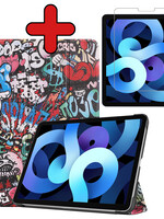 BTH BTH iPad Air 5 Hoesje Met Screenprotector - Graffity