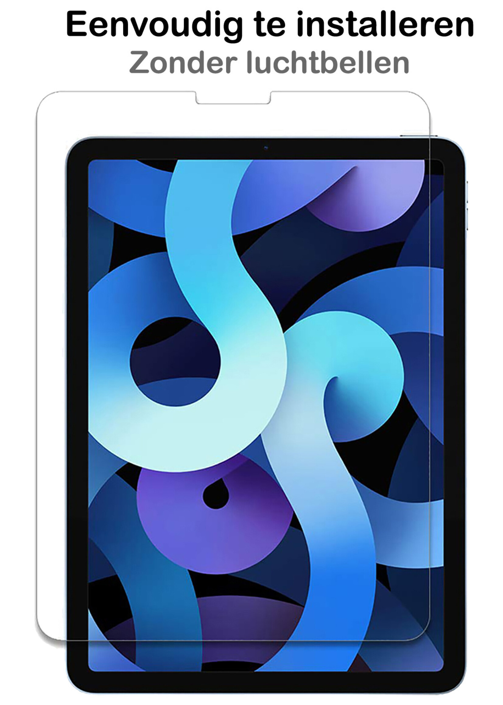 BTH Hoes Geschikt voor iPad Air 2022 Hoes Book Case Hoesje Trifold Cover Met Screenprotector - Hoesje Geschikt voor iPad Air 5 2022 Hoesje Bookcase - Lichtblauw