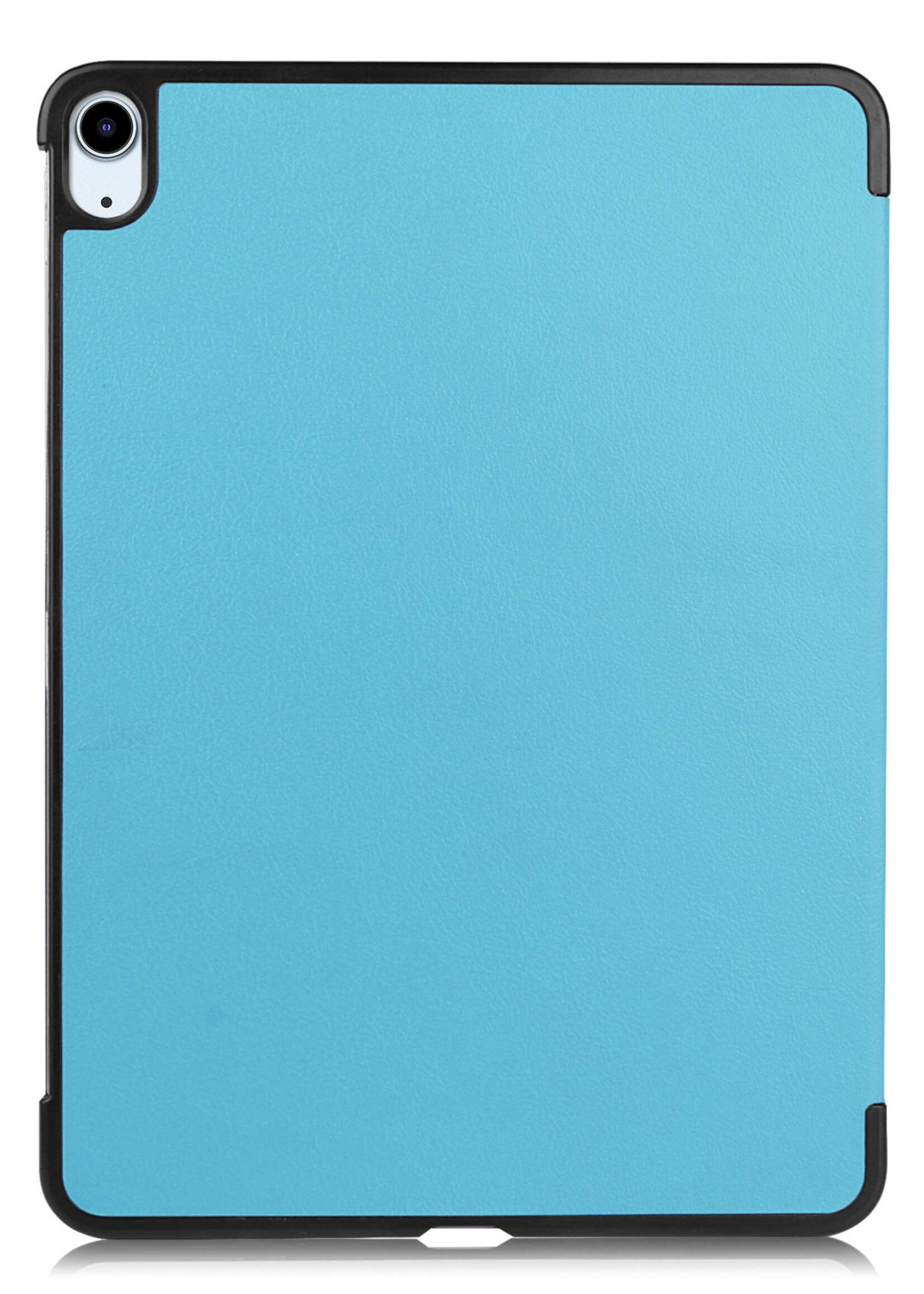 BTH Hoes Geschikt voor iPad Air 2022 Hoes Book Case Hoesje Trifold Cover Met Screenprotector - Hoesje Geschikt voor iPad Air 5 2022 Hoesje Bookcase - Lichtblauw