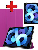 BTH BTH iPad Air 5 Hoesje Met Screenprotector - Paars