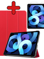 BTH BTH iPad Air 5 Hoesje Met Screenprotector - Rood