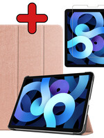 BTH BTH iPad Air 5 Hoesje Met Screenprotector - Rose Goud