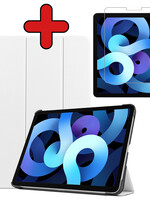 BTH BTH iPad Air 5 Hoesje Met Screenprotector - Wit