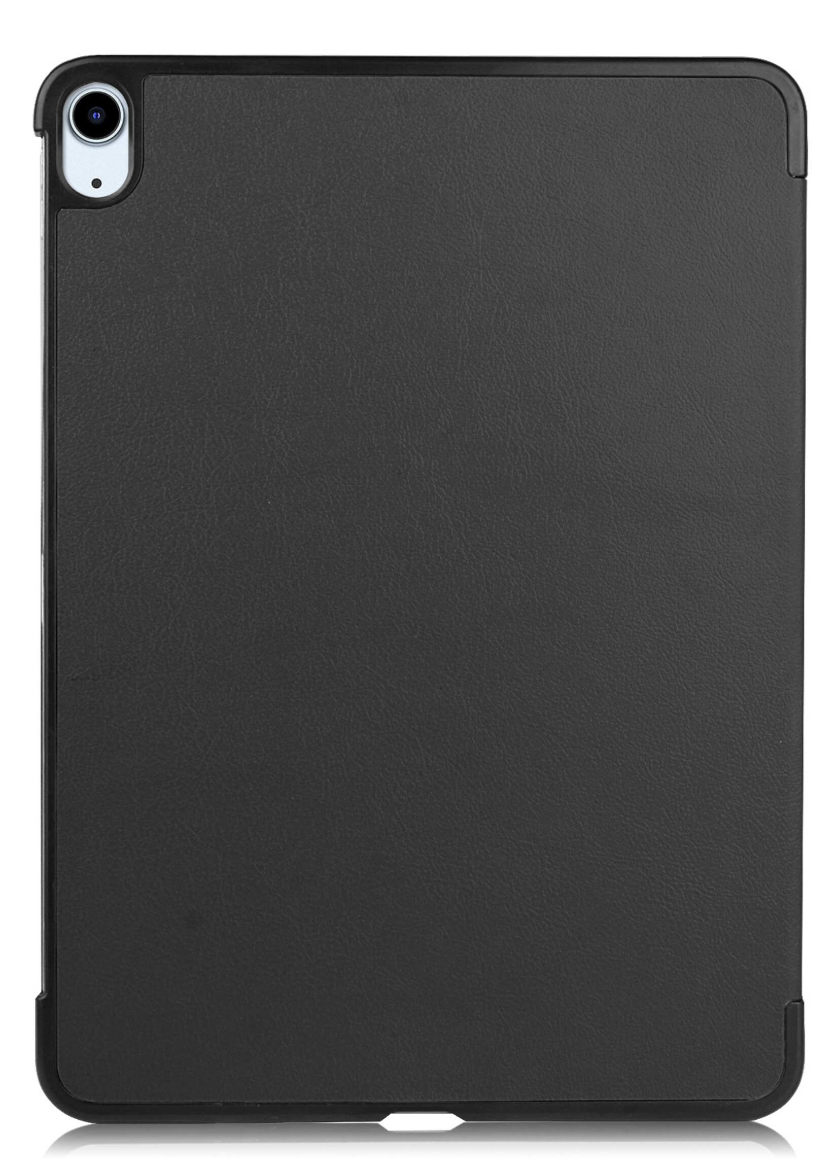 BTH Hoes Geschikt voor iPad Air 2022 Hoes Book Case Hoesje Trifold Cover Met Screenprotector - Hoesje Geschikt voor iPad Air 5 2022 Hoesje Bookcase - Zwart