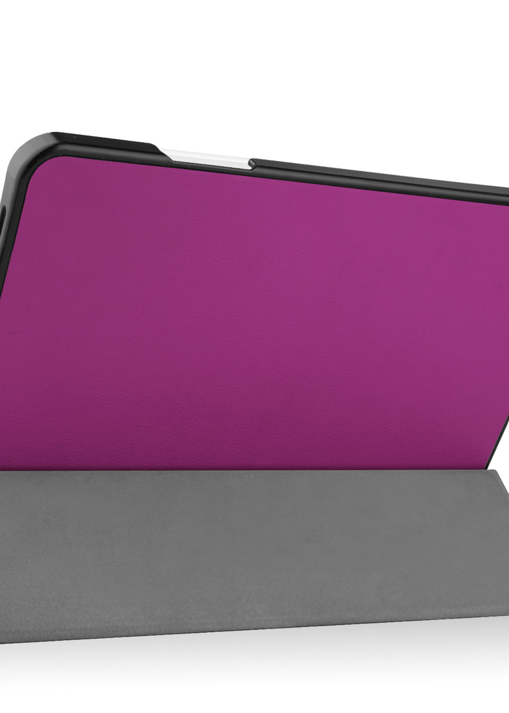 BTH iPad Air 2022 Hoes Book Case Hoesje Met Uitsparing Apple Pencil - iPad Air 5 Hoesje Cover Case - Paars