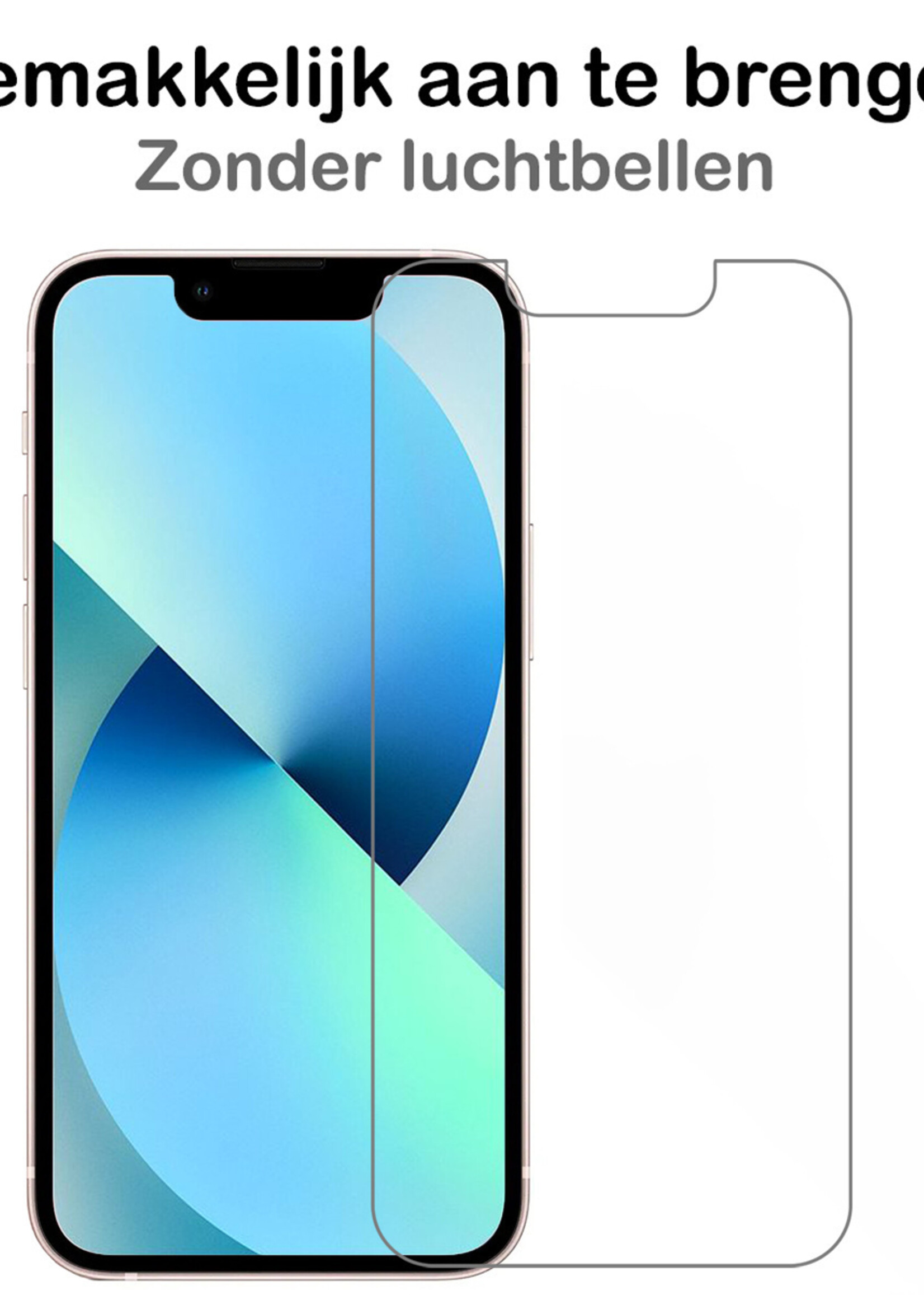 BTH Hoesje Geschikt voor iPhone 13 Mini Hoesje Book Case Hoes Portemonnee Cover Walletcase Met 2x Screenprotector - Hoes Geschikt voor iPhone 13 Mini Hoes Bookcase Hoesje - Zwart