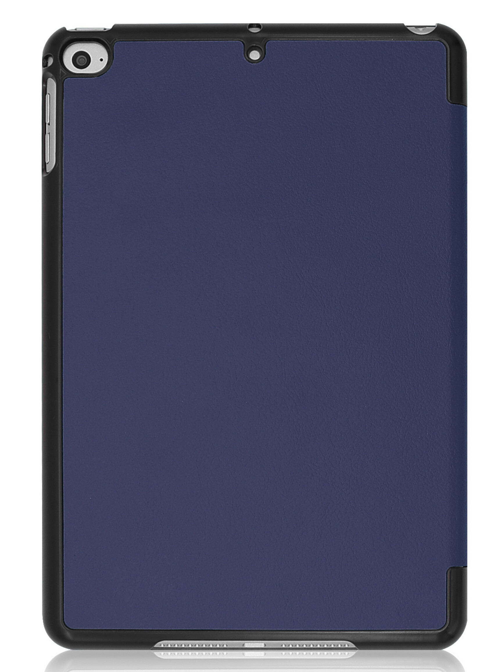 BTH Hoes Geschikt voor iPad Mini 6 Hoes Book Case Hoesje Trifold Cover Met Screenprotector - Hoesje Geschikt voor iPad Mini 6 Hoesje Bookcase - Donkerblauw