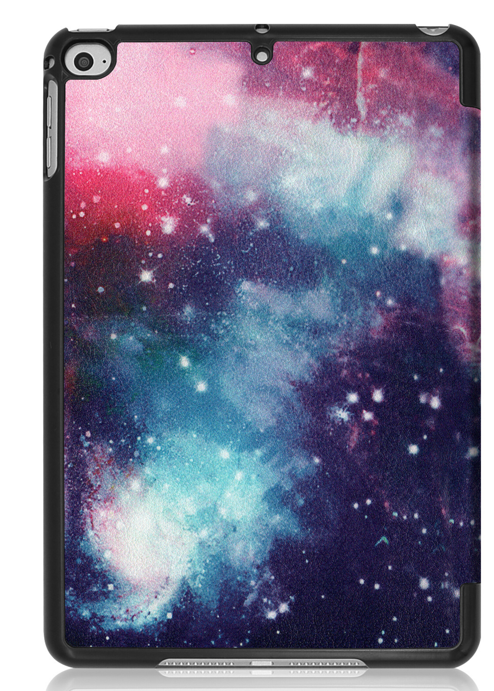 BTH Hoes Geschikt voor iPad Mini 6 Hoes Book Case Hoesje Trifold Cover Met Screenprotector - Hoesje Geschikt voor iPad Mini 6 Hoesje Bookcase - Galaxy