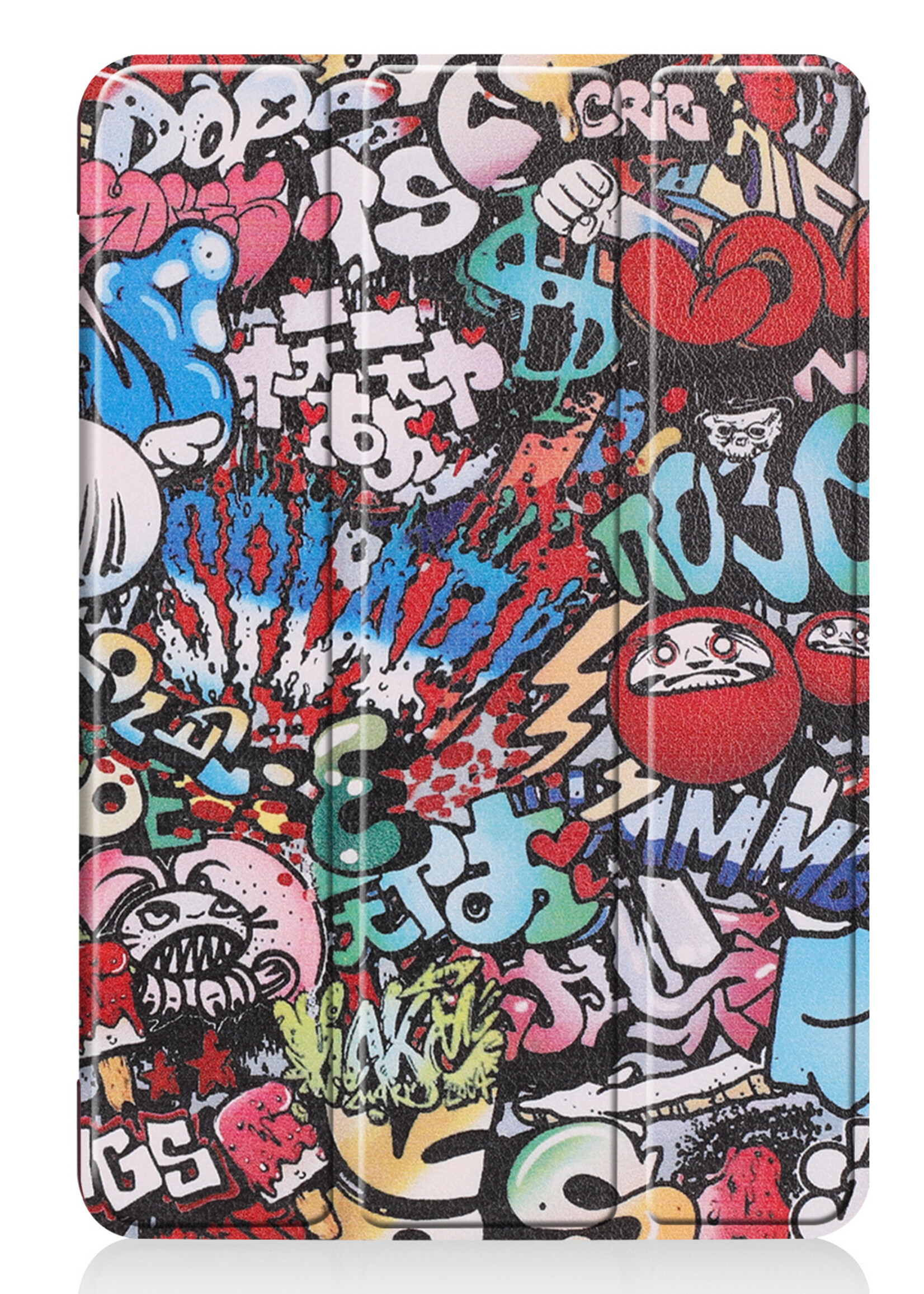 BTH Hoes Geschikt voor iPad Mini 6 Hoes Book Case Hoesje Trifold Cover Met Screenprotector - Hoesje Geschikt voor iPad Mini 6 Hoesje Bookcase - Graffity