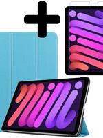 BTH BTH iPad Mini 6 Hoesje Met Screenprotector - Lichtblauw