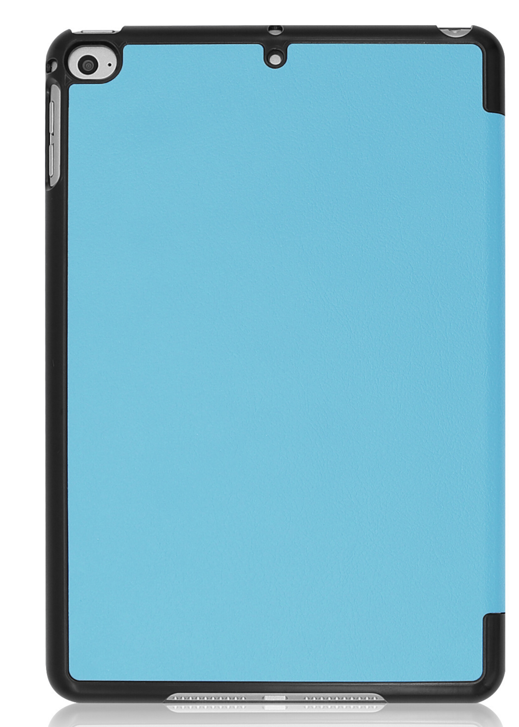BTH Hoes Geschikt voor iPad Mini 6 Hoes Book Case Hoesje Trifold Cover Met Screenprotector - Hoesje Geschikt voor iPad Mini 6 Hoesje Bookcase - Lichtblauw
