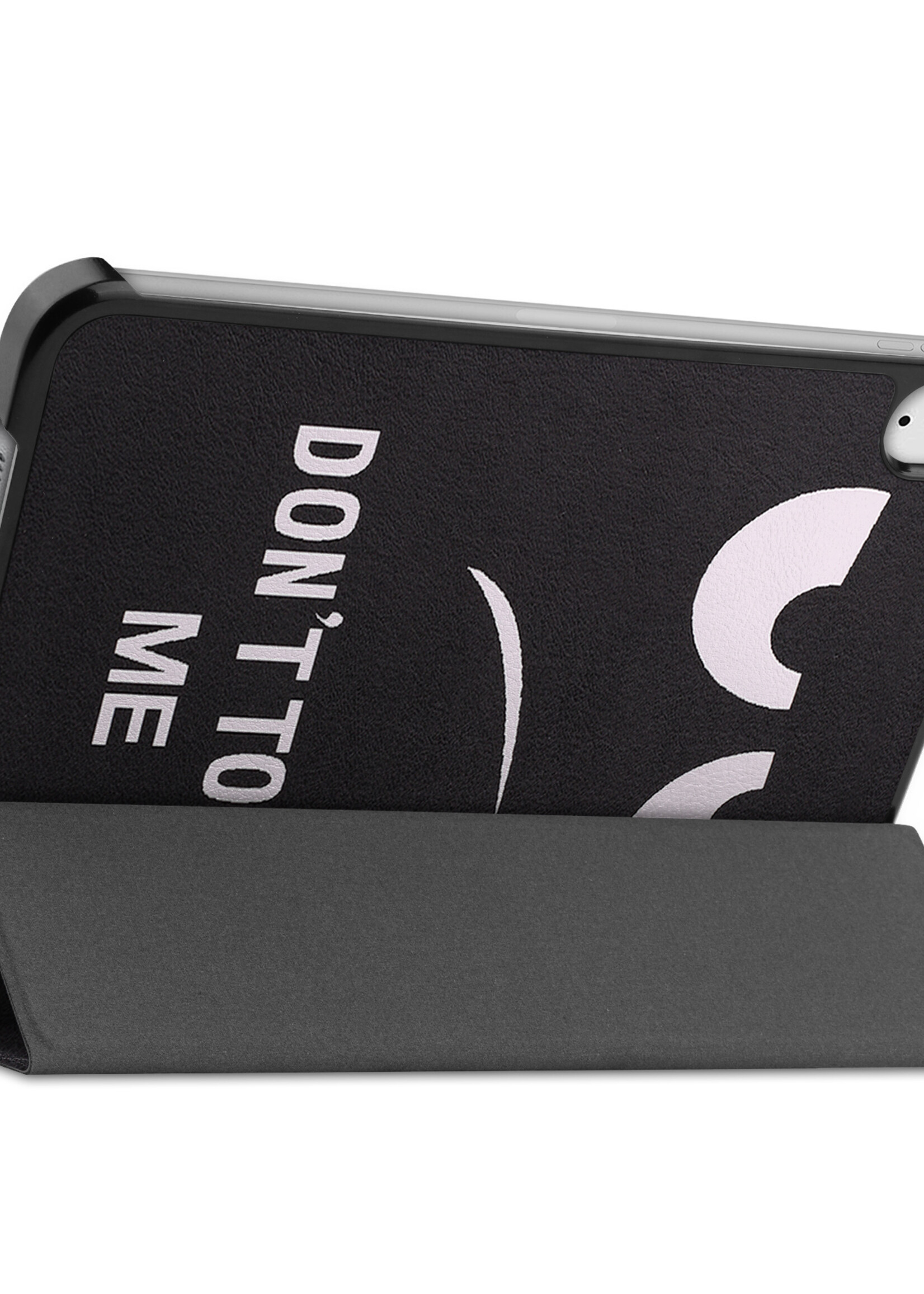 BTH Hoes Geschikt voor iPad Mini 6 Hoes Book Case Hoesje Trifold Cover Met Screenprotector - Hoesje Geschikt voor iPad Mini 6 Hoesje Bookcase - Don't Touch Me