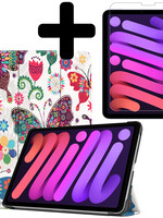 BTH BTH iPad Mini 6 Hoesje Met Screenprotector - Vlinders
