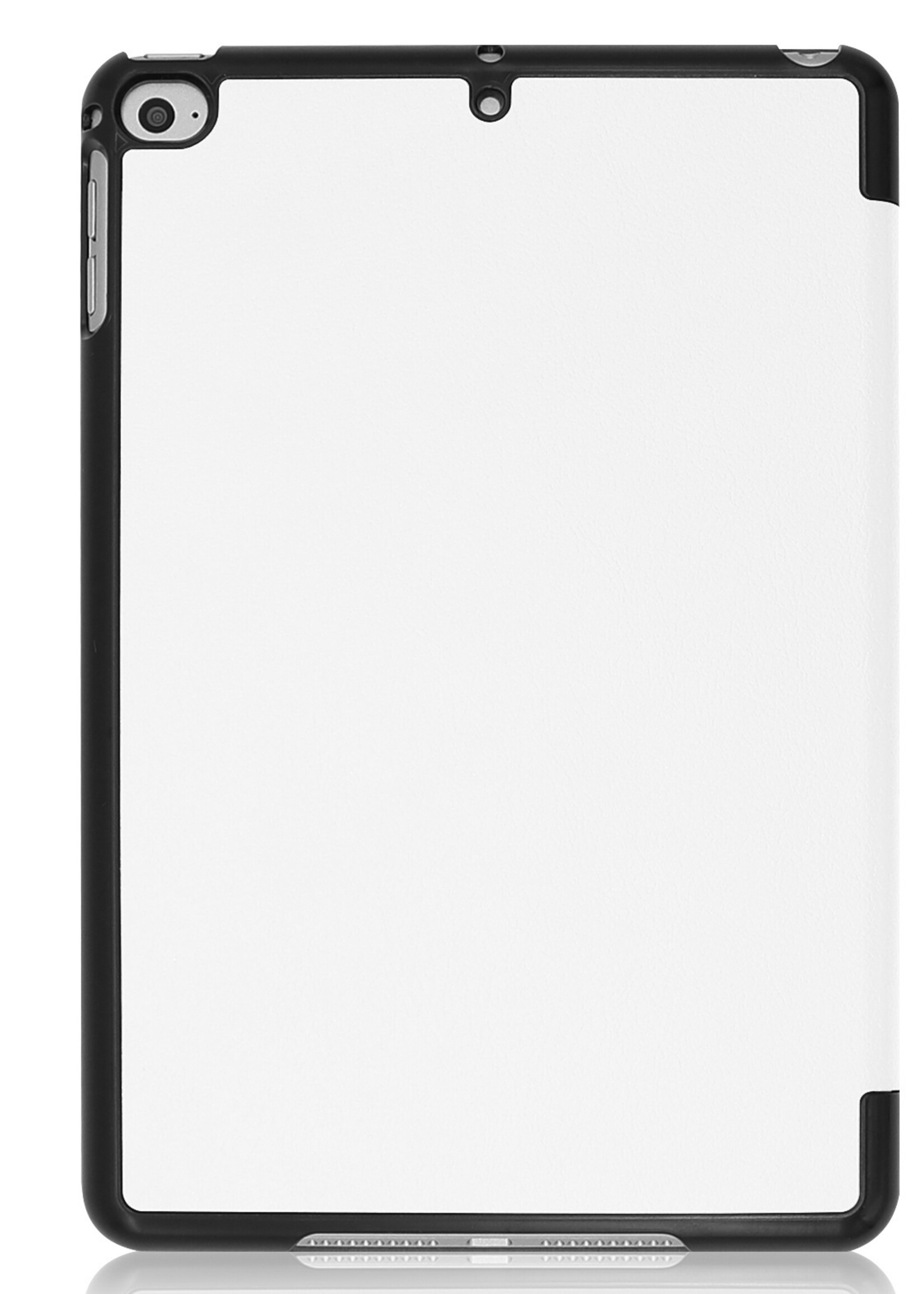 BTH Hoes Geschikt voor iPad Mini 6 Hoes Book Case Hoesje Trifold Cover Met Screenprotector - Hoesje Geschikt voor iPad Mini 6 Hoesje Bookcase - Wit