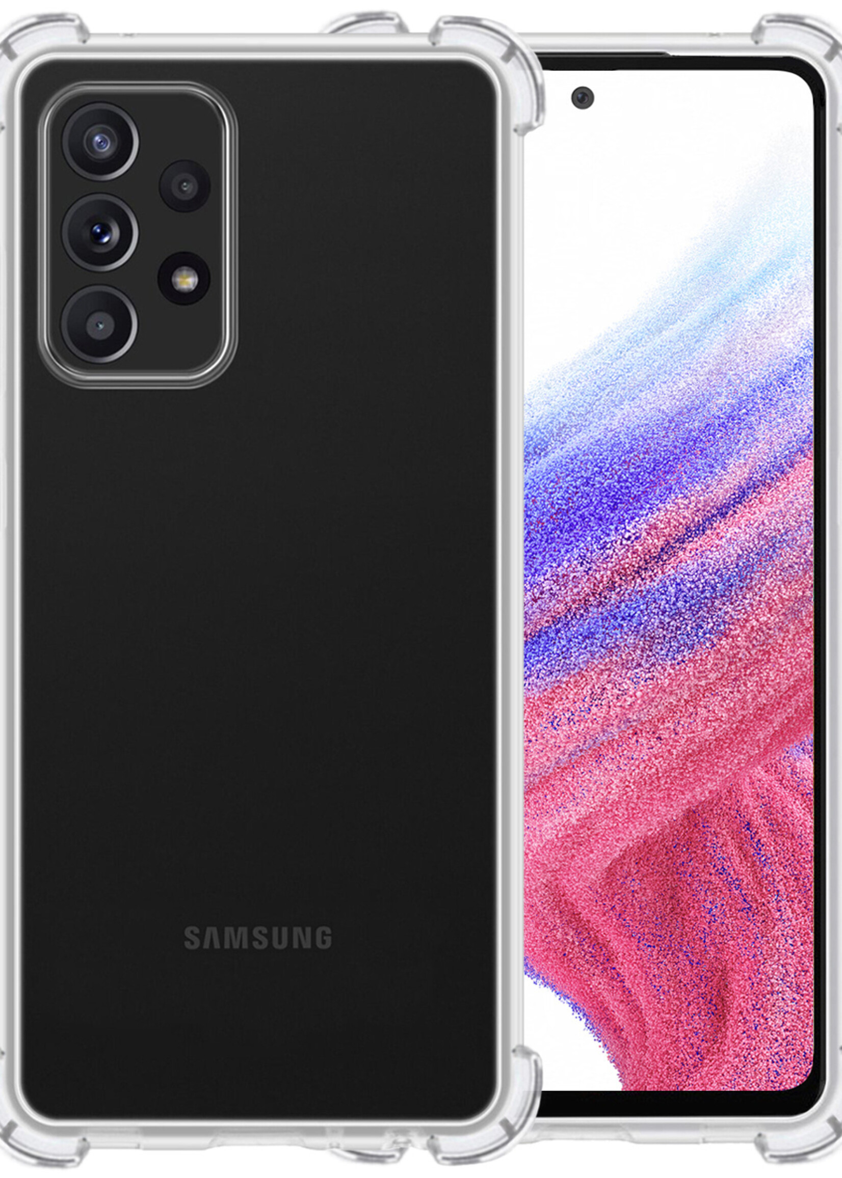 BTH Samsung A53 Hoesje Siliconen Shock Proof Case Transparant - Samsung Galaxy A53 Hoesje Transparant - Samsung Galaxy A53 Hoes Cover Case Shockproof