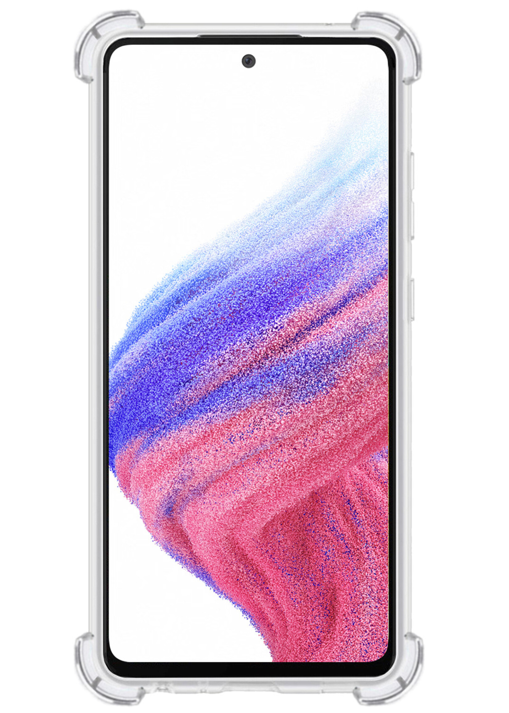 BTH Hoesje Geschikt voor Samsung A53 Hoesje Siliconen Shock Proof Case Hoes - Hoes Geschikt voor Samsung Galaxy A53 Hoes Cover Case Shockproof - Transparant - 2 PACK