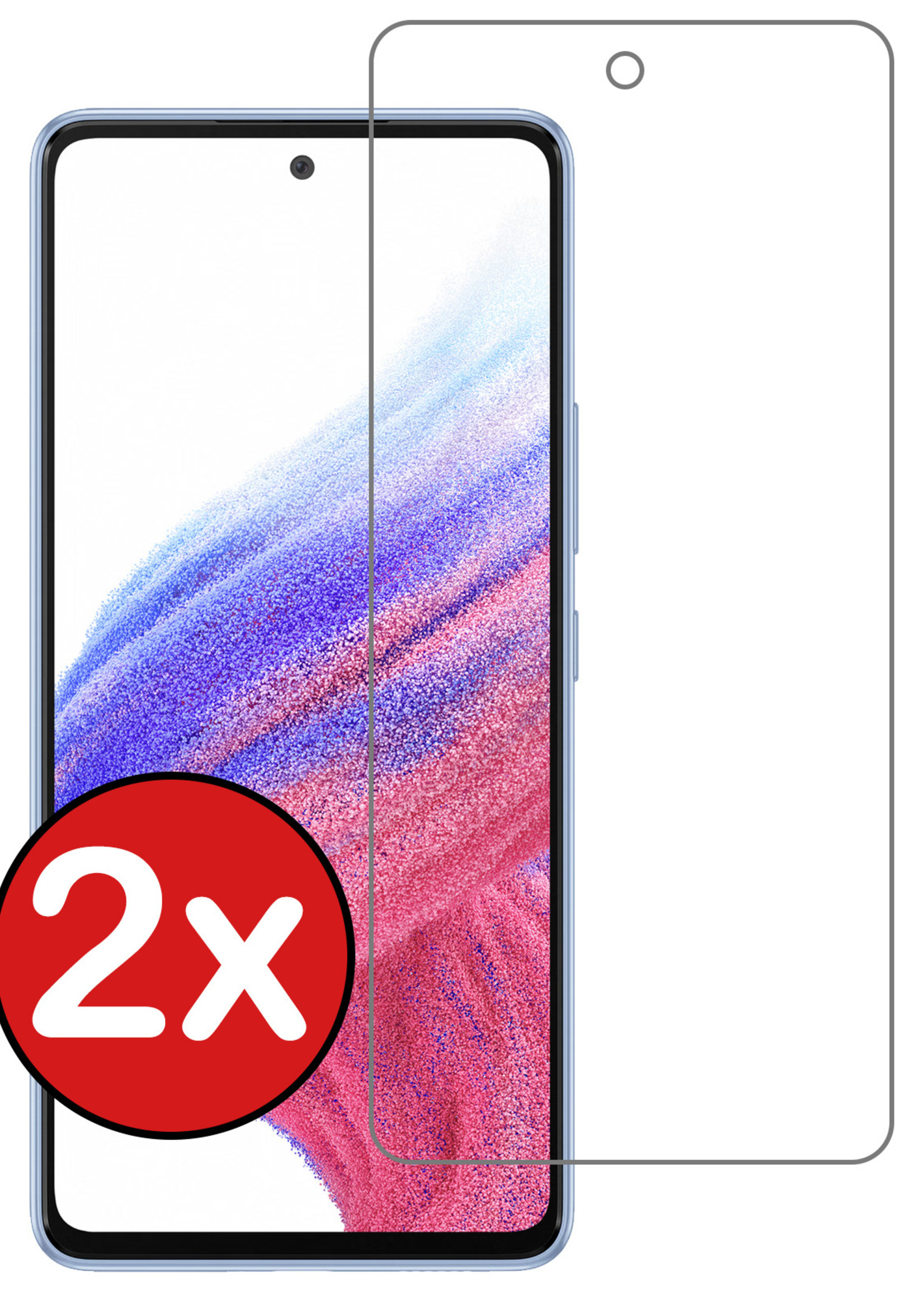 BTH Screenprotector Geschikt voor Samsung A53 Screenprotector Glas Gehard Tempered Glass - Screenprotector Geschikt voor Samsung Galaxy A53 Screen Protector Screen Cover - 2 PACK