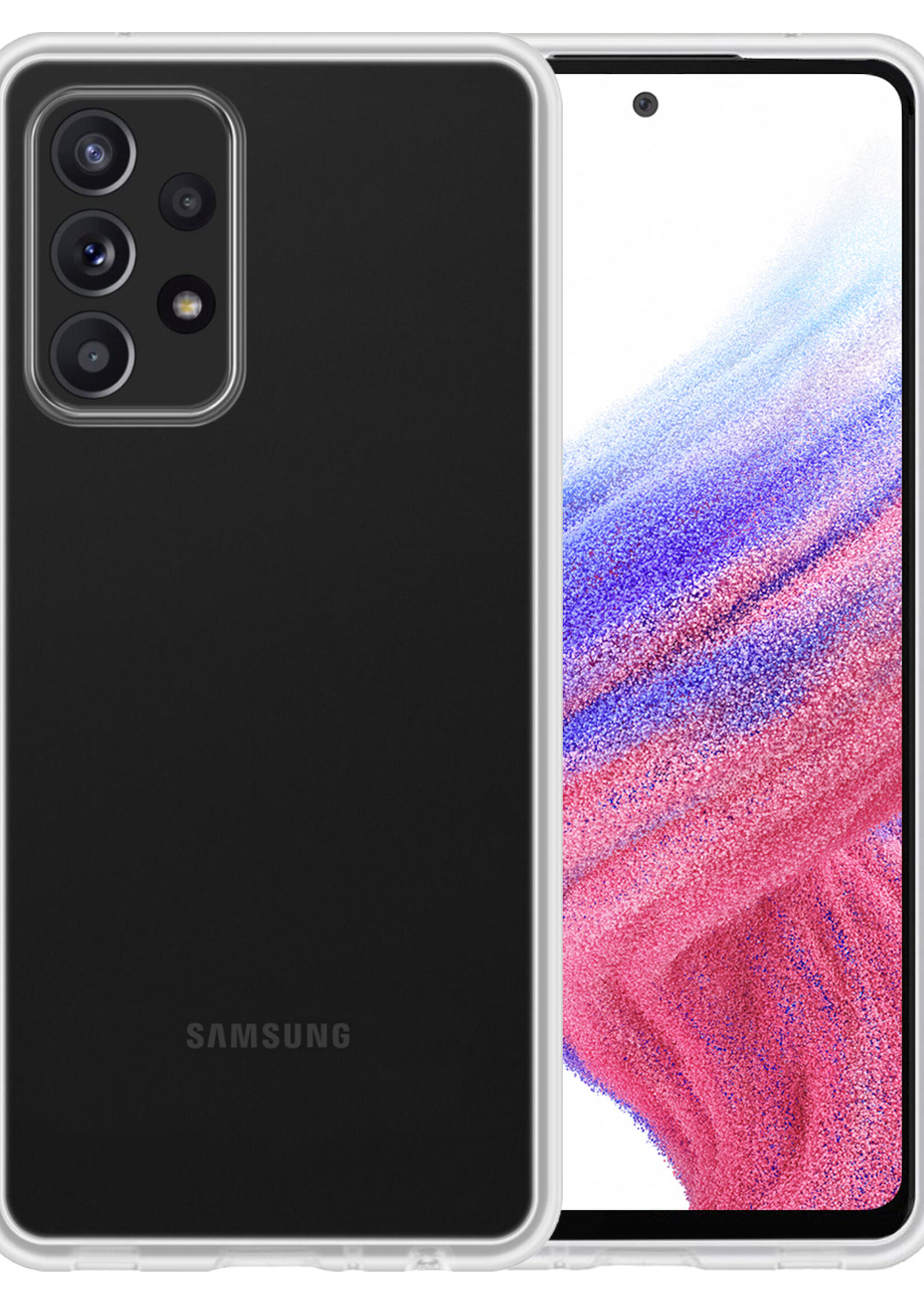 BTH Samsung Galaxy A53 Hoesje Siliconen Case Cover - Samsung A53 Hoesje Cover Hoes Siliconen - Transparant