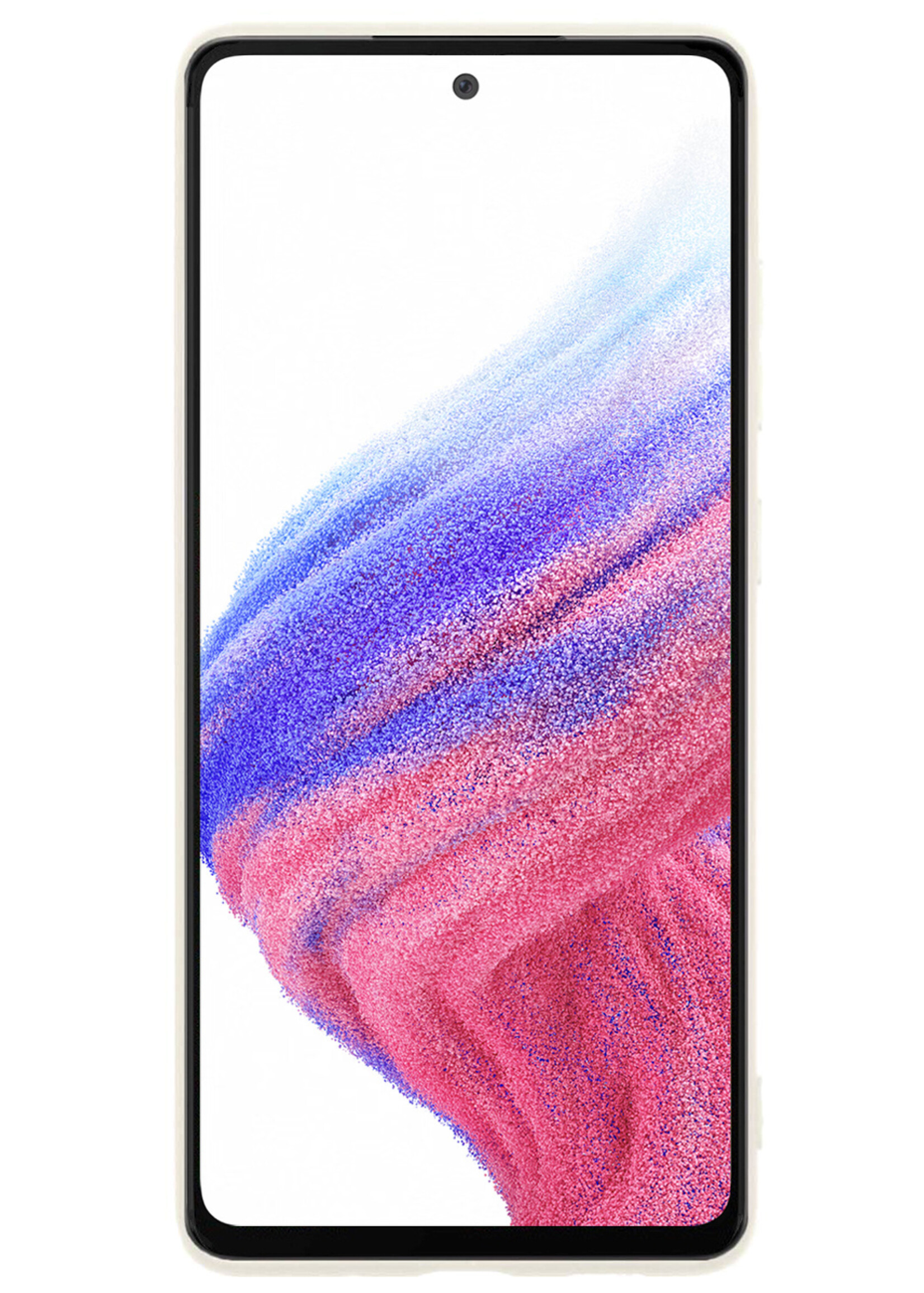 BTH Samsung Galaxy A53 Hoesje Siliconen Case Cover - Samsung A53 Hoesje Cover Hoes Siliconen - Wit