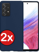BTH BTH Samsung Galaxy A53 Hoesje Siliconen - Donkerblauw - 2 PACK