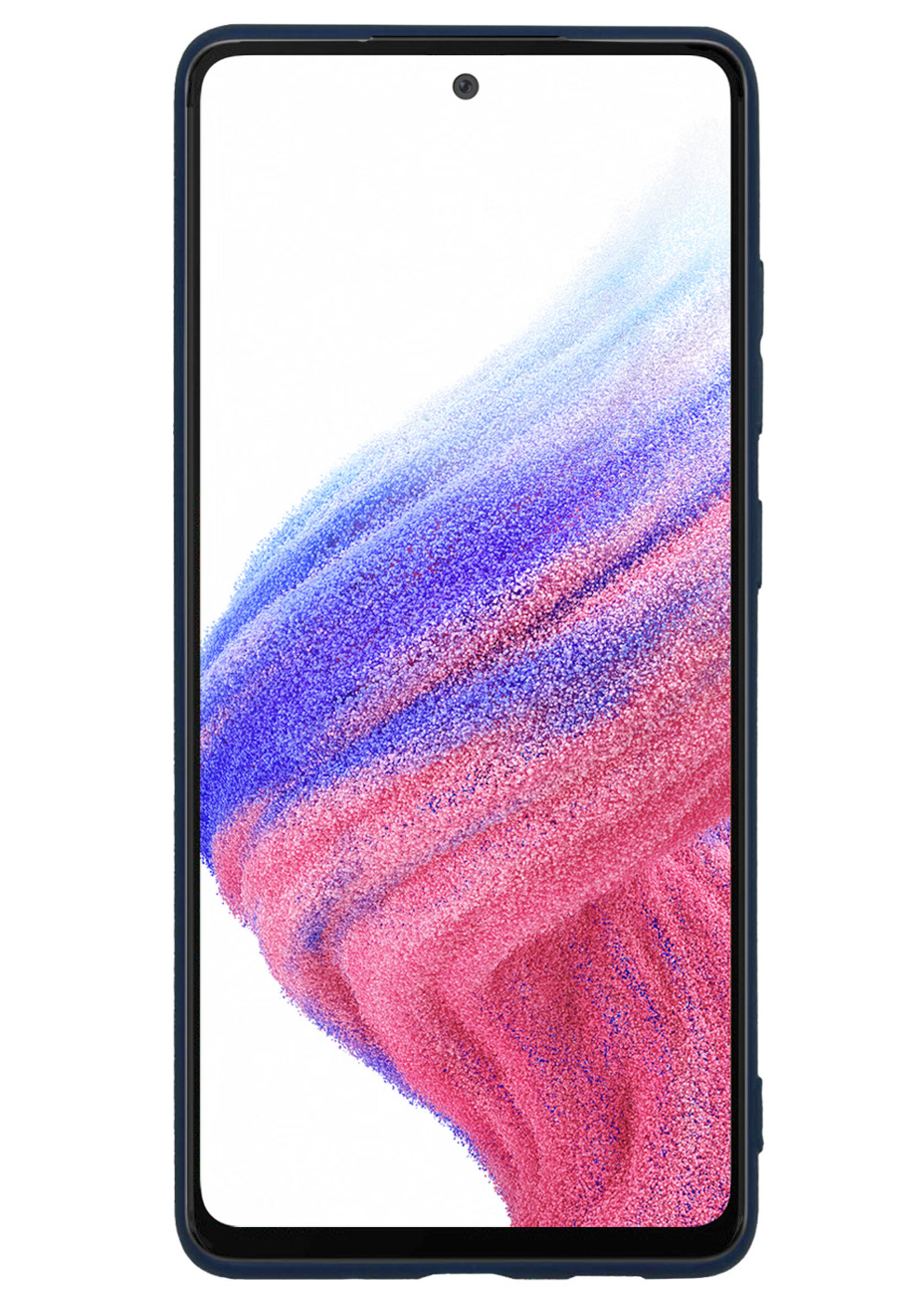 BTH Hoesje Geschikt voor Samsung A53 Hoesje Siliconen Case Hoes - Hoes Geschikt voor Samsung Galaxy A53 Hoes Cover Case - Donkerblauw - 2 PACK