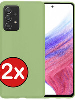 BTH BTH Samsung Galaxy A53 Hoesje Siliconen - Groen - 2 PACK