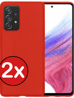 BTH BTH Samsung Galaxy A53 Hoesje Siliconen - Rood - 2 PACK