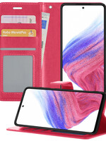 BTH BTH Samsung Galaxy A53 Hoesje Bookcase - Donkerroze