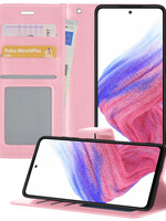 BTH BTH Samsung Galaxy A53 Hoesje Bookcase - Lichtroze