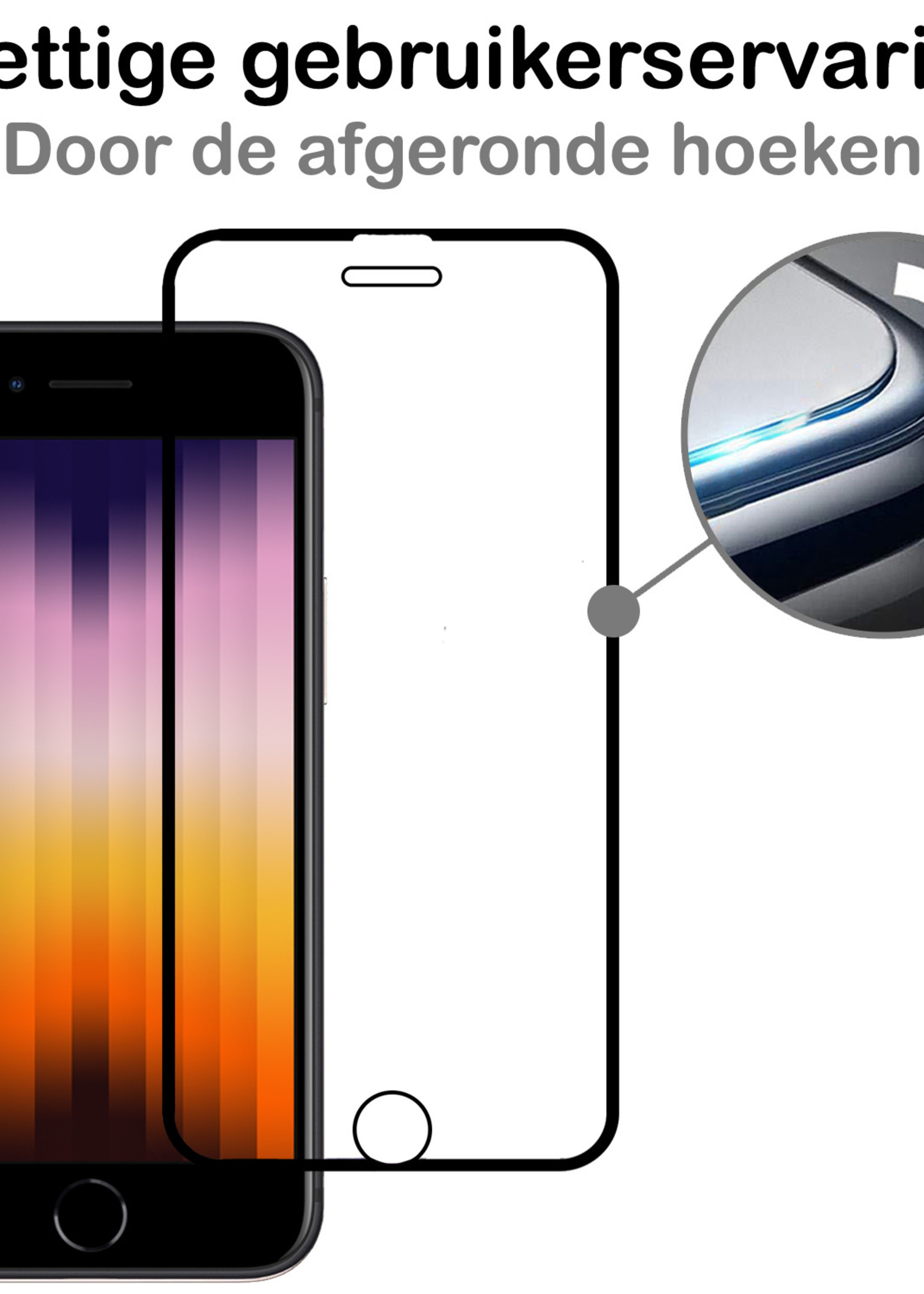 BTH Screenprotector voor iPhone SE 2022 Screenprotector Glas Tempered Glass Full Cover 3D