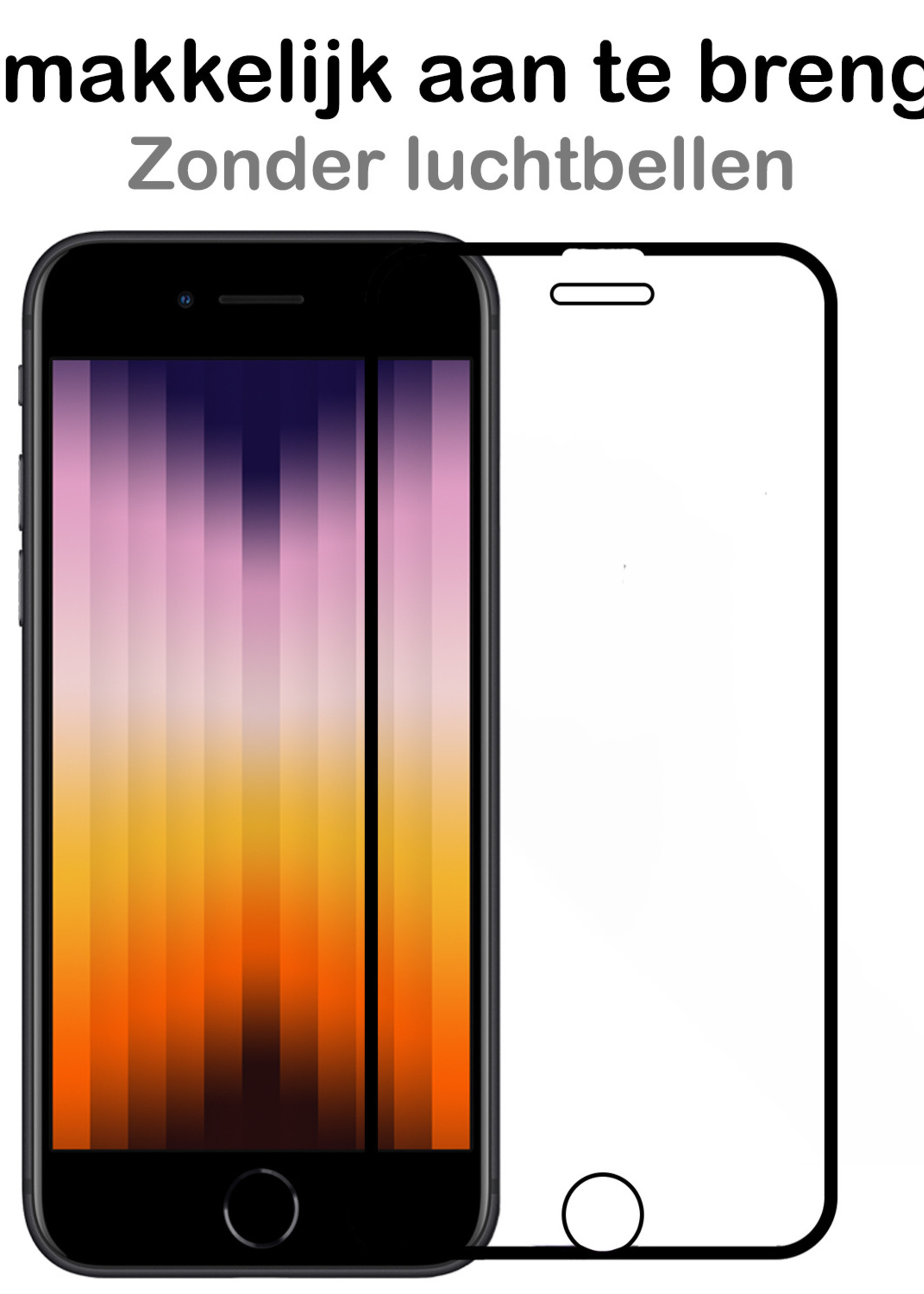 BTH Screenprotector Geschikt voor iPhone SE 2022 Screenprotector Glas Gehard Tempered Glass Full Cover - Screenprotector Geschikt voor iPhone SE (2022) Screen Protector Screen Cover - 3 PACK