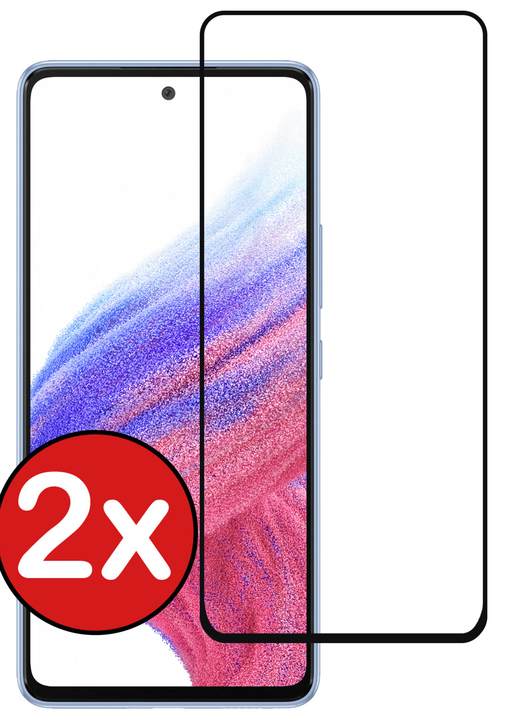 BTH Screenprotector Geschikt voor Samsung A53 Screenprotector Glas Gehard Tempered Glass Full Cover - Screenprotector Geschikt voor Samsung Galaxy A53 Screen Protector Screen Cover - 2 PACK