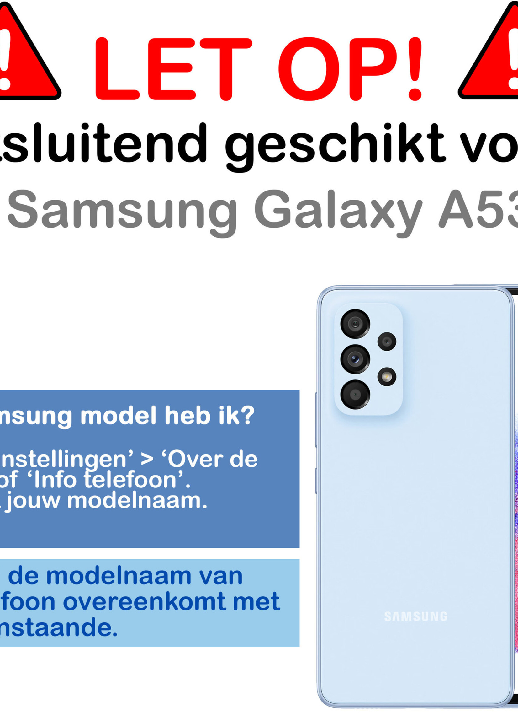 BTH Hoesje Geschikt voor Samsung A53 Hoesje Siliconen Case Hoes - Hoes Geschikt voor Samsung Galaxy A53 Hoes Cover Case - Lichtroze - 2 PACK