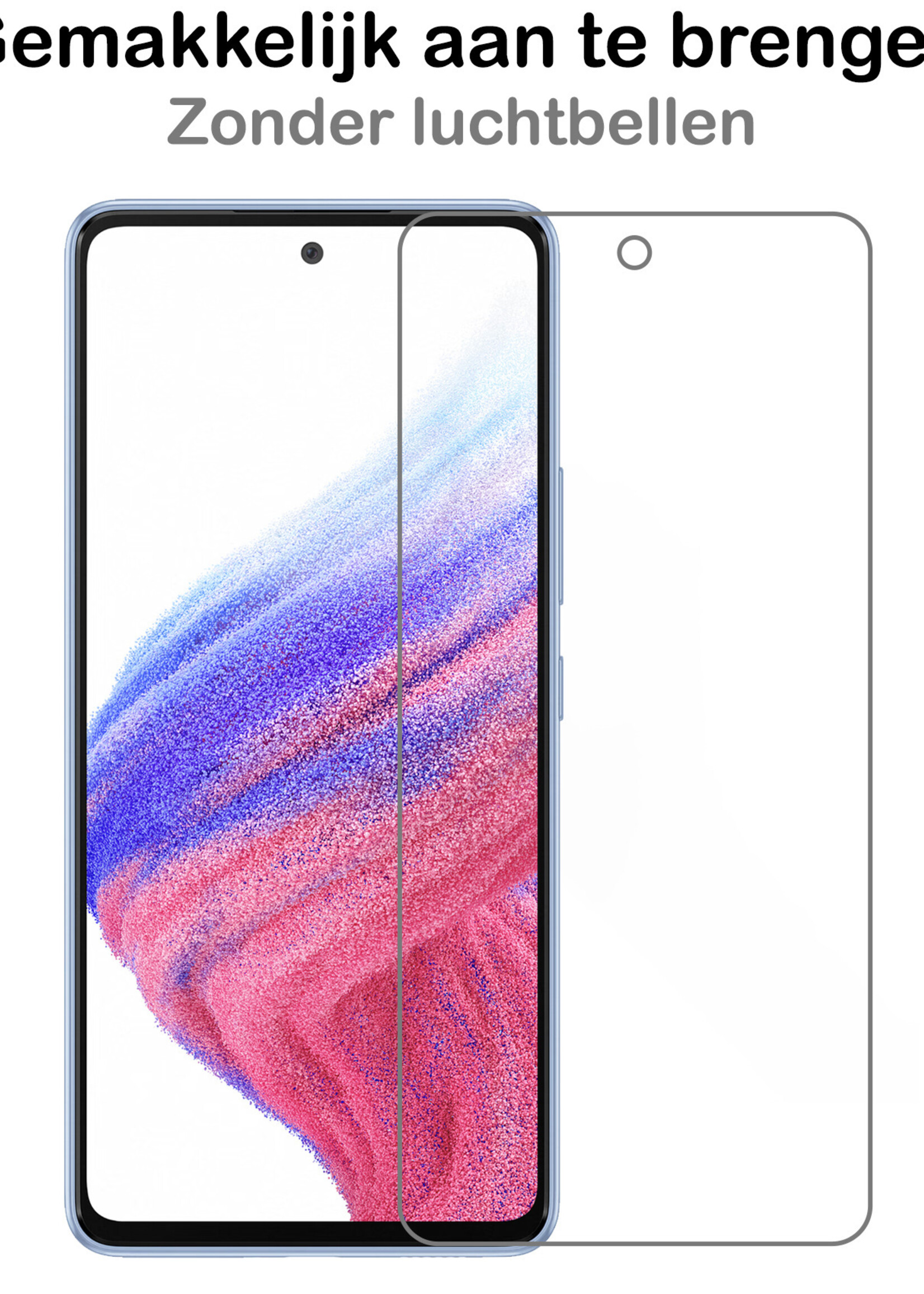 BTH Hoesje Geschikt voor Samsung A53 Hoesje Book Case Hoes Portemonnee Cover Walletcase Met 2x Screenprotector - Hoes Geschikt voor Samsung Galaxy A53 Hoes Bookcase Hoesje - Paars