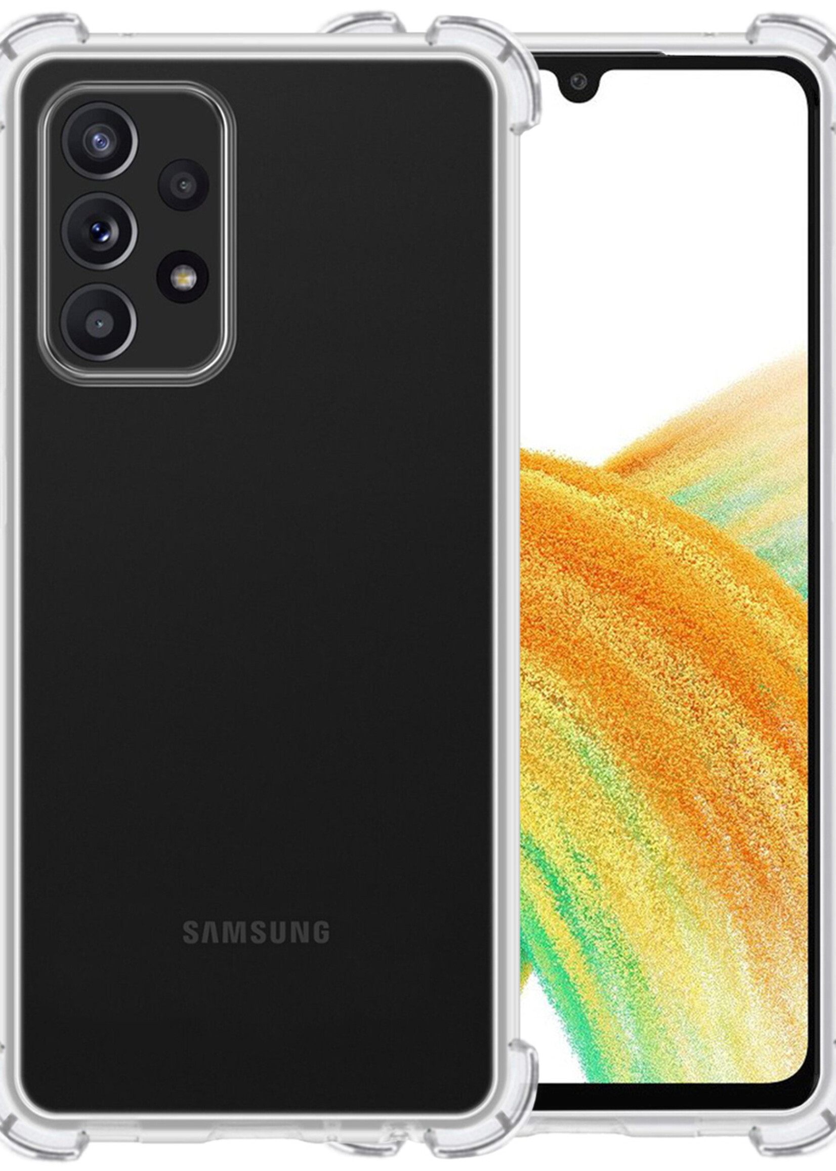 BTH Samsung A33 Hoesje Siliconen Shock Proof Case Transparant - Samsung Galaxy A33 Hoesje Transparant - Samsung Galaxy A33 Hoes Cover Case Shockproof