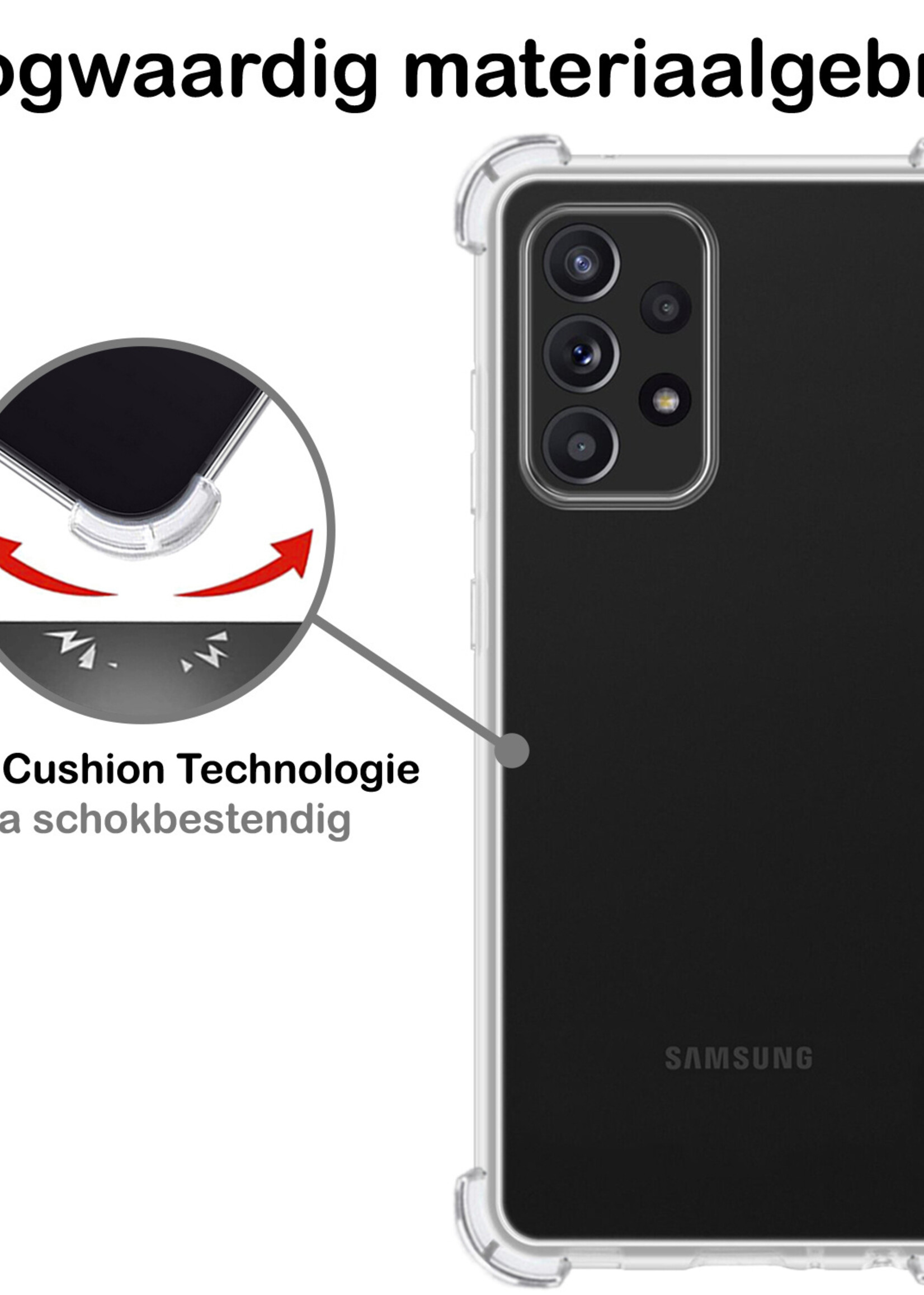 BTH Samsung A33 Hoesje Siliconen Shock Proof Case Transparant - Samsung Galaxy A33 Hoesje Transparant - Samsung Galaxy A33 Hoes Cover Case Shockproof