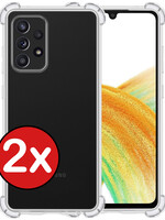 BTH BTH Samsung Galaxy A33 Hoesje Shockproof - Transparant - 2 PACK