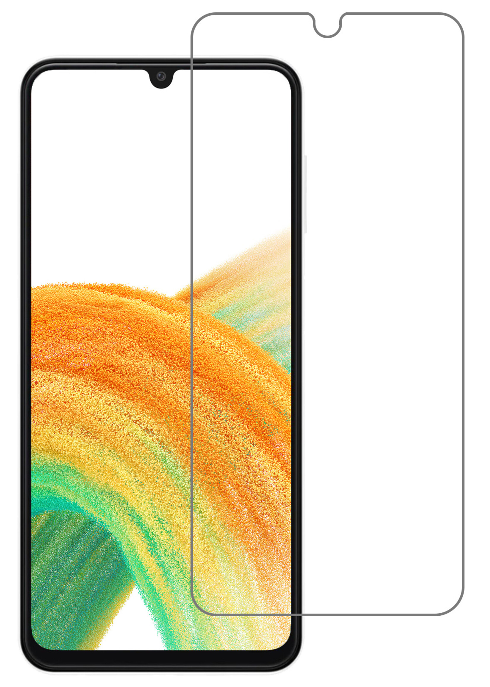 BTH Samsung Galaxy A33 Screenprotector Glas Gehard - Samsung A33 Screenprotector Glas - Samsung Galaxy A33 Tempered Glas Gehard - Samsung Galaxy A33 Screen Protector Screen Cover