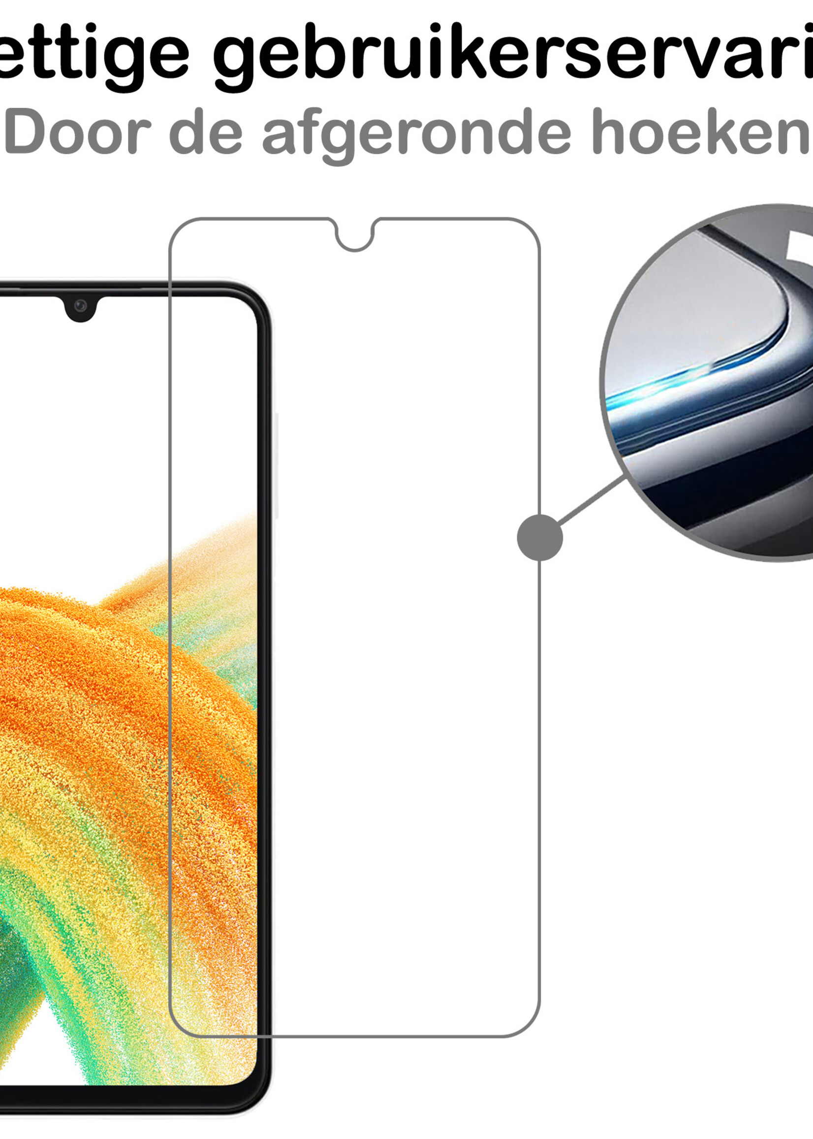 BTH Screenprotector Geschikt voor Samsung A33 Screenprotector Glas Gehard Tempered Glass - Screenprotector Geschikt voor Samsung Galaxy A33 Screen Protector Screen Cover - 2 PACK