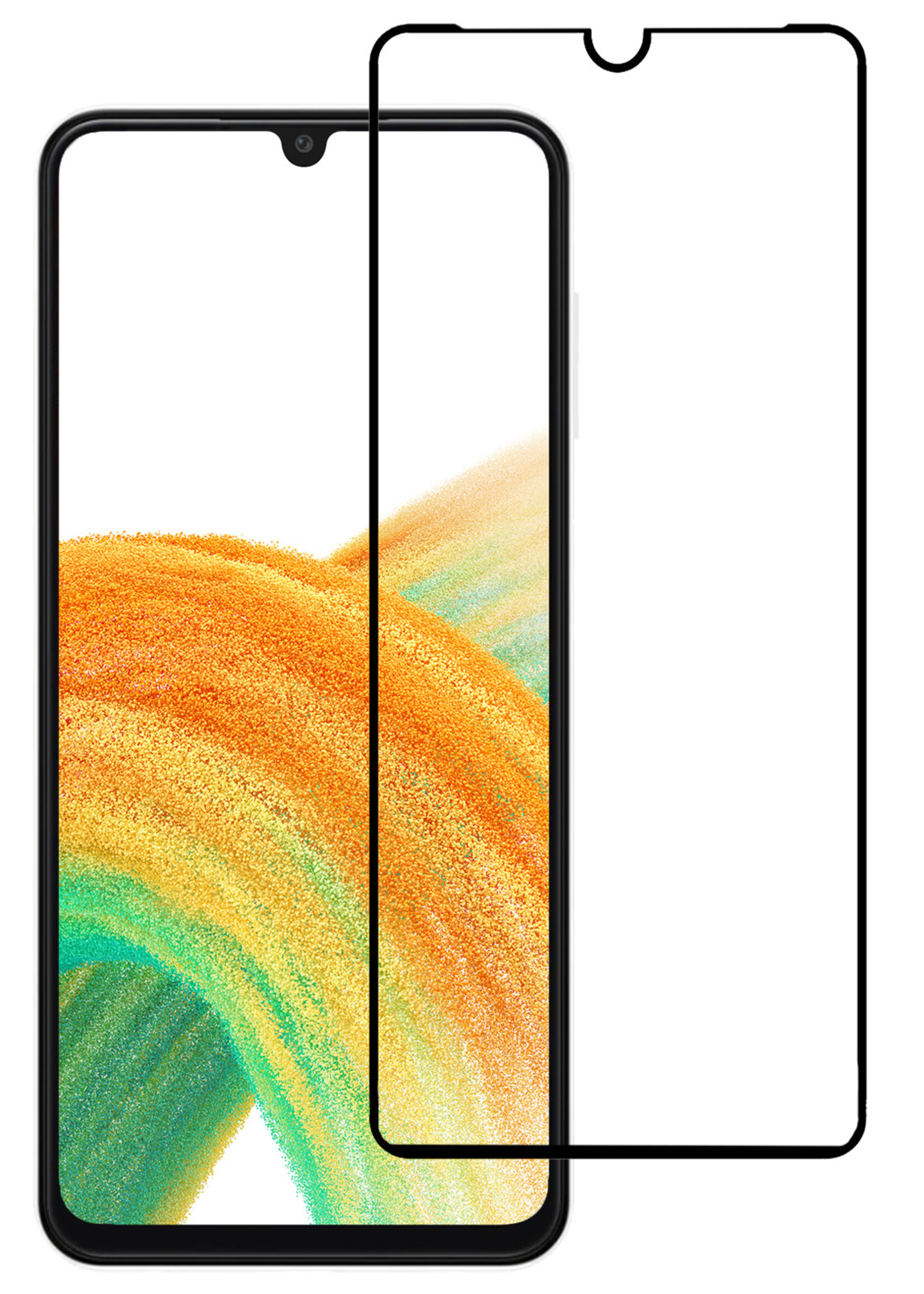BTH Samsung Galaxy A33 Screenprotector Glas Tempered Glass 3D - Samsung A33 Screen Protector 3D Full Cover